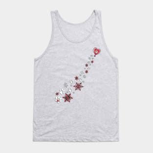 Dog Lover Paw Print Hearts & Snowflakes Dogs Tank Top